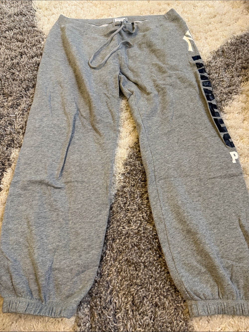 PINK Victoria's Secret Gray Girls' Drawstring Sweatpants with Side Logo